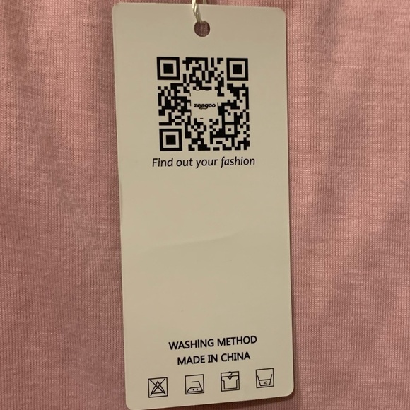 Zeagoo Raglan Sleeved Pullover Plus XXXL Pink with Black & White Stripes & Dots - Picture 6 of 9